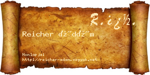 Reicher Ádám névjegykártya