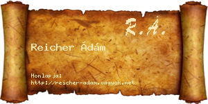 Reicher Ádám névjegykártya